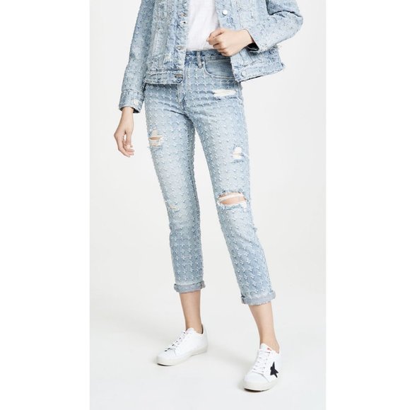New Anthropologie Blank NYC Punch Line High Waisted Jeans Artsy Quirky Eclectic - Picture 9 of 9